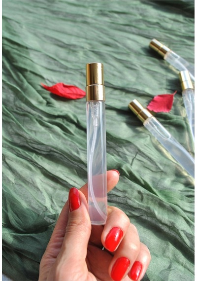 12 Adet 10 Ml Boş Cam Parfüm Şişesi Gold Kalem Şişesi Tüp Sprey Şişe Taşınabilir Cep Çantalık Doldurulabilir