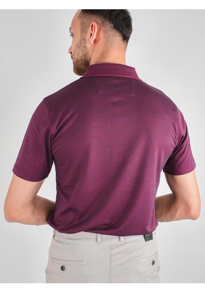 Erkek Yakalı Cepli Penye Bordo Baba Tshirt