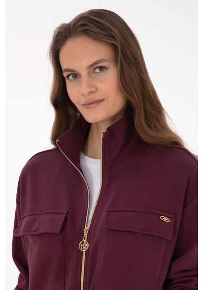 U.s. Polo Assn. Kadın Plum Hırka Örme 50318035-vr177 New Plum