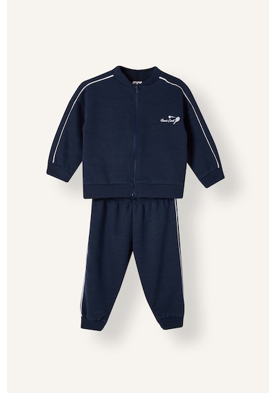 Defacto 2li Takım Baskılı Fermuarlı Sweatshirt Eşofman Altı Erkek Bebek I0150a526aunv256 Lacivert-nv256