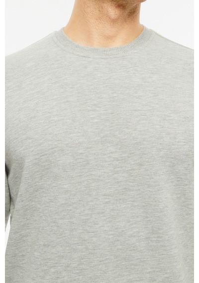 Uniprom Sweatshirt Bisiklet Yaka Içi Polarlı 3 Iplik Pamuklu Normal Kesim Erkek Gri