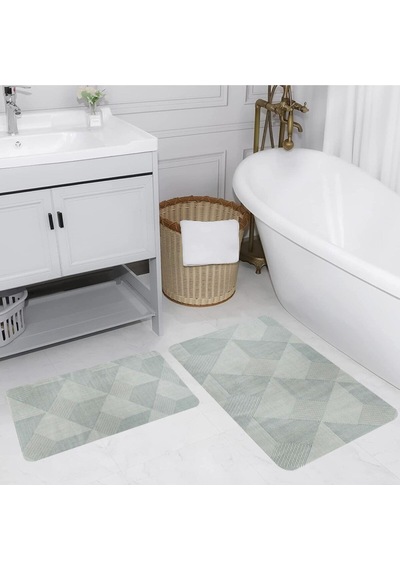 Eliana Home Dijital Baskılı 2'li Banyo Paspas Takımı Lna5172 Yeşil