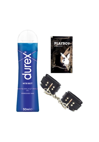 Durex Hisset Pürüzsüz Hazlar 50 Ml Jel + Siyah Deri El Kelepçesi + Hediye