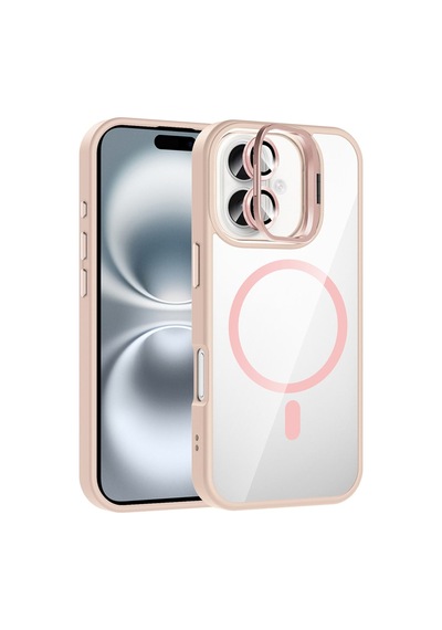 Apple Uyumlu iPhone 16 Plus Kılıf Standlı Ve Kamera Lens li M-safe Şarj Özellikli Etro Kapak