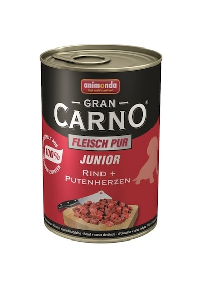 Animonda Gran Carno Sığır Etli ve Hindi Yürekli Konserve Yavru Köpek Maması 400 G