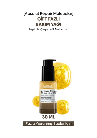Absolut Repair Molecular Çift Fazlı Profesyonel Saç Bakım Yağı 30 Ml