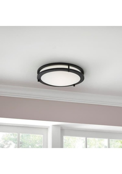 24 Watt, 4000k Soğuk Beyaz Işık Sıva Üstü Led Armatür, Modern Tavan Armatürü, Ledli Tavan Armatürü Siyah