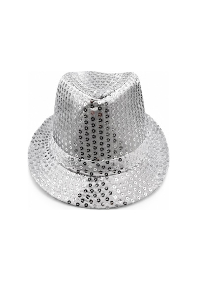 Pullu Lüks Gümüş Silver Fötr Parti Şapkası 58 Cm Baş Çevresi Yılbaşı Doğum Günü