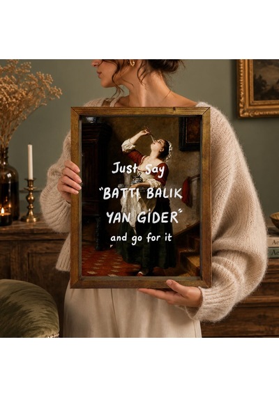 Bk Gift Vintage Klasik Sanat Esprili Sözlü Masif Ahşap Çerçeveli Dekoratif Tablo - 13
