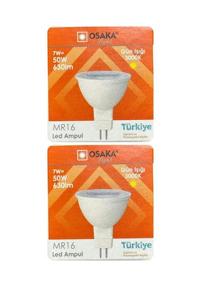 Led Ampul, 7w 50w , Sarı Işık 3000k , Mr16 G4 Duylu, 2 Adet Standart