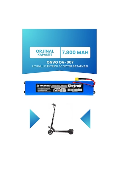 Onvo Ov-007 Uyumlu Batarya Orjinal Kapasite 36v 7800mah Mavi