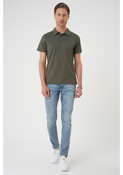 Efor Comfort Fit Polo Yaka Esnek Pamuk Casual Haki Tişört Ts 886 Haki