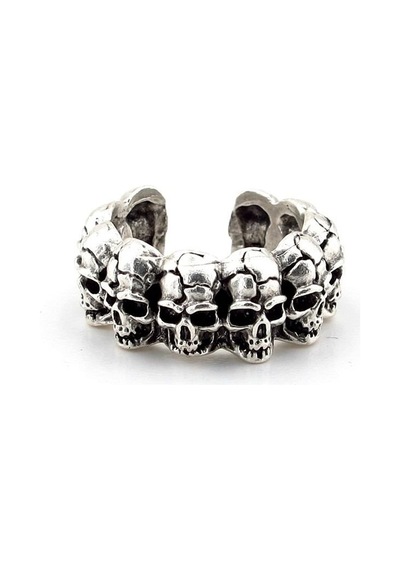 Solfera Kurukafalar İskelet Skull Gotik Tasarım Pirinç Erkek Yüzük RG022