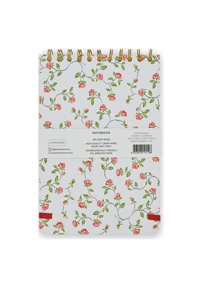 Episode A5 Spiralli Classic Floral 100 Yp. Defter - Rambling Rose Çok Renkli