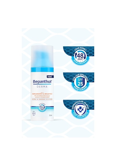 Bepanthol Derma Nemlendirici & Besleyici SPF 25 Günlük Yüz Kremi 50 ML + Derma Yoğun Nemlendirici Gece Bakım Kremi 50 ML