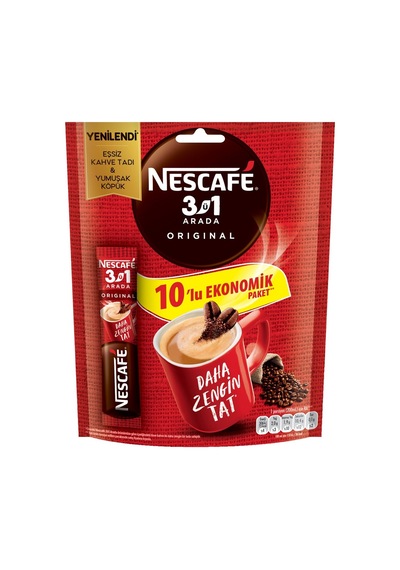 Nescafe 3'ü 1 Arada Kahve 10x17.5g Pratik Çözüm - 8 Adet Tarı Çekirdek Kahve