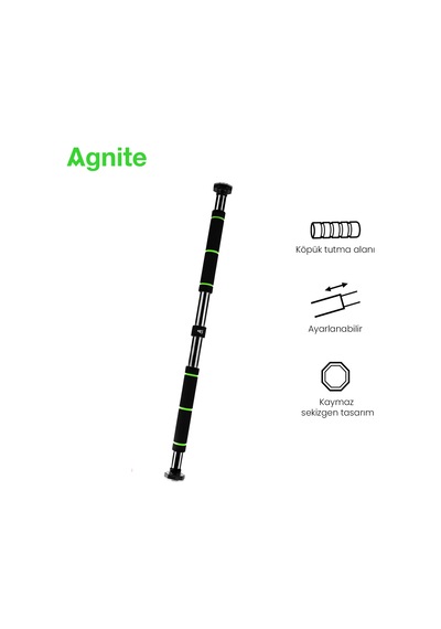 Agnıte Ayarlanabilir Kapı Barfiks Demiri 80-130 Cm Ev Tipi Fitness Yeşil