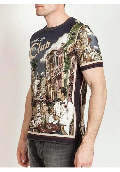 Dolce & Gabbana Dolce&Gabbana Reggello Outlet Palermo City Print T-shirt G8HC7THP Çok Renkli