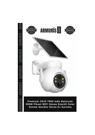 Premium Cr10 7800 Mah Bataryalı 300w Piksel Wifi Güneş Enerjili Solar Sistem Gündüz Görüş Ev Koruma