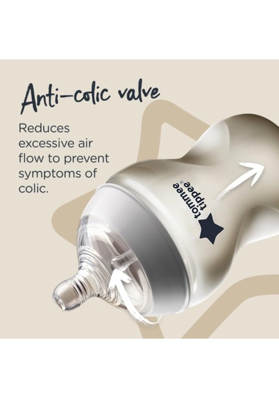 Tommee Tippee Closer To Nature Easi-vent İçecek Süpürgesi, Yavaş Gıda Akışı, 0 Aydan İtibaren, 2'li Set