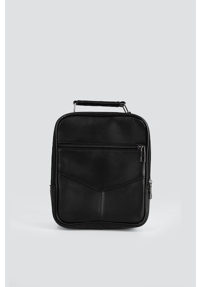 Westbag Erkek Çelik Kasalı Hakiki Deri El Ve Omuz Çantası Ayarlanabilir Askılı Küçük Boy Siyah