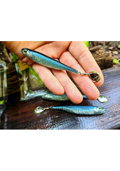 Fish Arrow Flash J Spin Elastomer Sw 10cm 4'' 101 Sardine Silver Silikon Balık 3 Adet