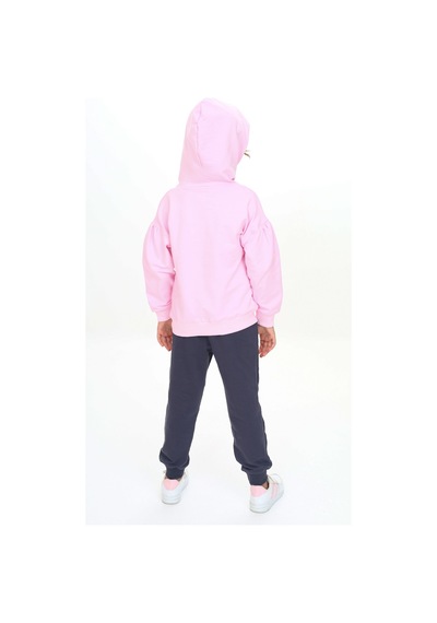 Toontoy Kids Toontoy Kız Çocuk Kapüşonlu Göğsü Yazı Baskılı Eşofman Takım Açık Pembe