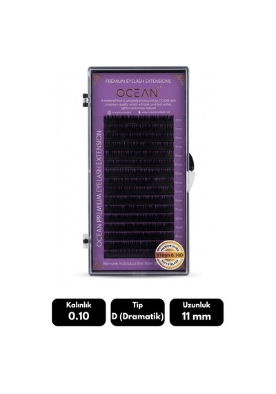 Ocean 0.10d Dramatik Kıvrım 11 Mm Soft Eyelash Doğal İpek Kirpik 16'lı