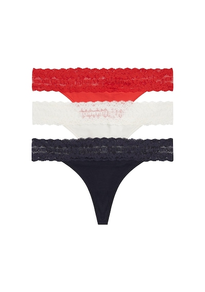 Tommy Hilfiger 3 Pack Tanga Thong-15788 0we Firework/ıvory/desert Sky