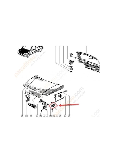 Renault Clio Kaput Dayama Çubuğu 1996-1998 7703077199 Ar1438 1.4, 1.8