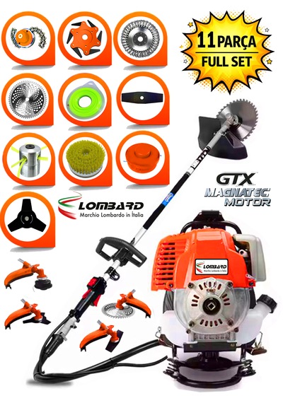 Cros Lombard Italy Sfr-11 Domınatore Sırt Tipi Benzinli Ot Çalı Çim Biçme Tırpanı+ Full Bahçe Setli Halı Yıkamalı