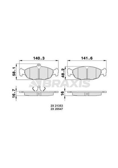 Braxis Aa0009 Ön Fren Balatası Vectra A Astra F Corsa A B Combo B 1605087
