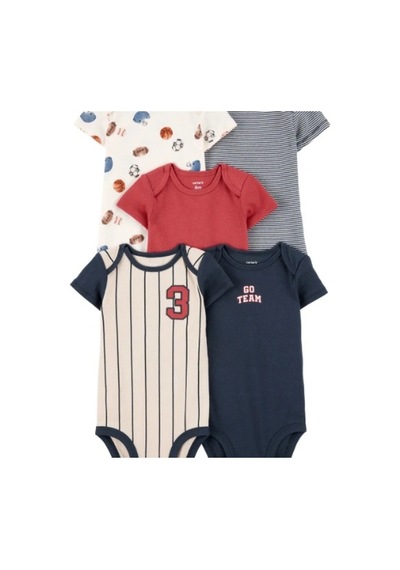 Carter's Layette Erkek Bebek Kısa Kollu 5li Body 1t008810 Renkli