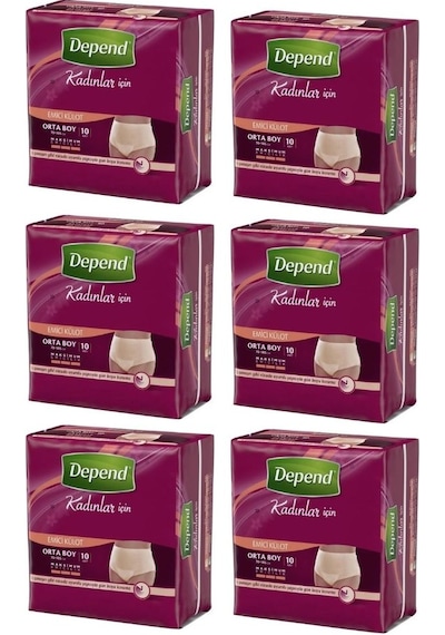 Depend Kadın Emici Külot M 6 x 10 Adet