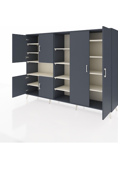 Hyperion Dolap 13 Raflı 6 Kapaklı 220x44x163 Antrasit-antrasit/ay Antrasit-antrasit/aytaşı Hyperion Dolap 13 Raflı 6 Kapaklı 220x44x163 Antrasit-antrasit/ay Antrasit-antrasit/aytaşı