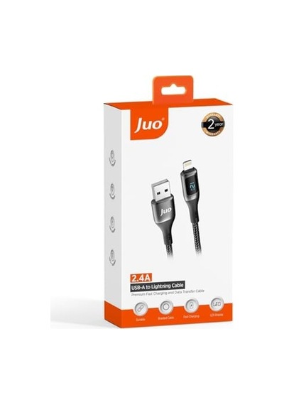 12w Dijital Led Ekranlı Usb-a To Lightning İphone İpad Örgülü Hızlı Şarj Ve Data Kablosu 1 Metre