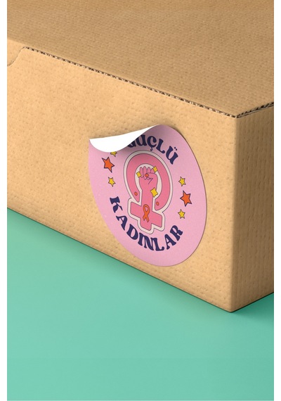 Güçlü Kadınlar Yuvarlak Sticker Paket Etiketi 3x3cm St2419 Çok Renkli