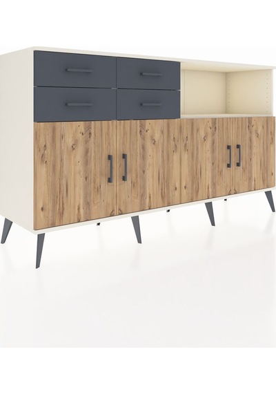 Hyperion Konsol 4 Raflı 4 Çekmeceli 4 Kapaklı 176x44x99 Aytaşı-ça Aytaşı-çam/antrasit Hyperion Konsol 4 Raflı 4 Çekmeceli 4 Kapaklı 176x44x99 Aytaşı-ça Aytaşı-çam/antrasit