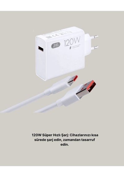 Buğz 120w Mi Turbo Akıllı Tanıma Çipli Hızlı Şarj Cihazı Taşınabilir Ve Dayanıklı