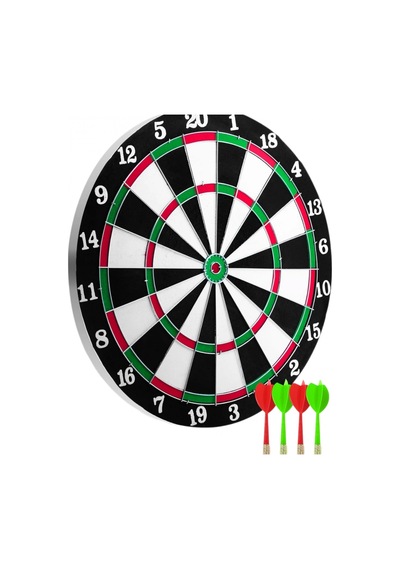 12 İnç Ahşap Dart Tahtası Seti Metal İğne Uçlu Dart Okları