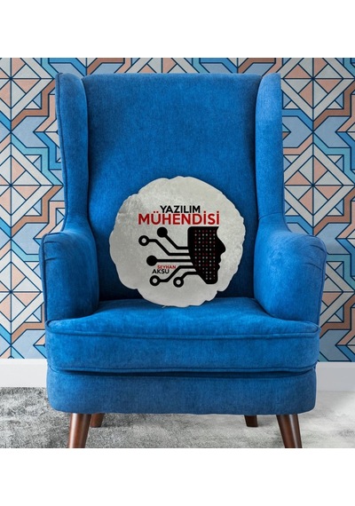Kişiye Özel Isimli Yazılım Mühendisi Tasarımlı Dekoratif Kırlent (506502691)