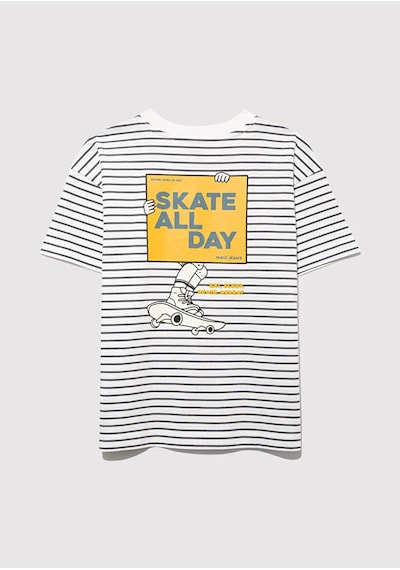 Mavi Skate All Day Baskılı Gri Erkek Çocuk T-shirt M6610263-89187 Gri