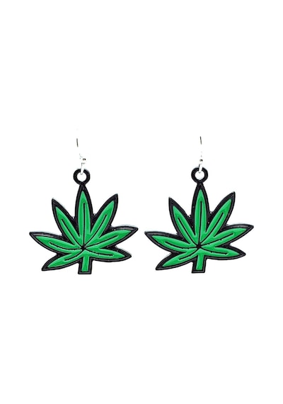 Marijuana Bitki Küpe Bck19 Çok Renkli