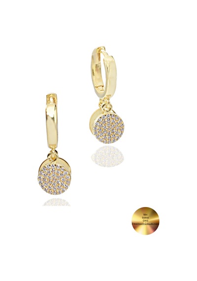 Brezza Lusso Jewelry 18k Serie Oro Sallantılı Aynalı Halka Kadın Gümüş Küpe