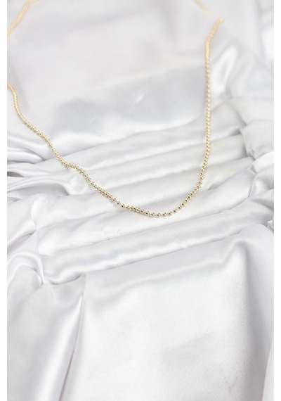 Cm 14k Gold Renk Top Zincirli Model 60 Cm Kadın Kolye - Lisinya Çok Renkli
