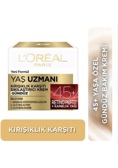 Loreal Yaş Uzmanı 3 Etkili 45+ Kırışıklık Karşıtı Sıkılaştırıcı Gündüz Kremi 2 X 50 Ml