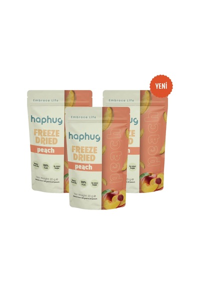3'lü Paket Freeze Dried Şeftali - Dondurularak Kurutulmuş Şeftali 20g X 3 1 Adet