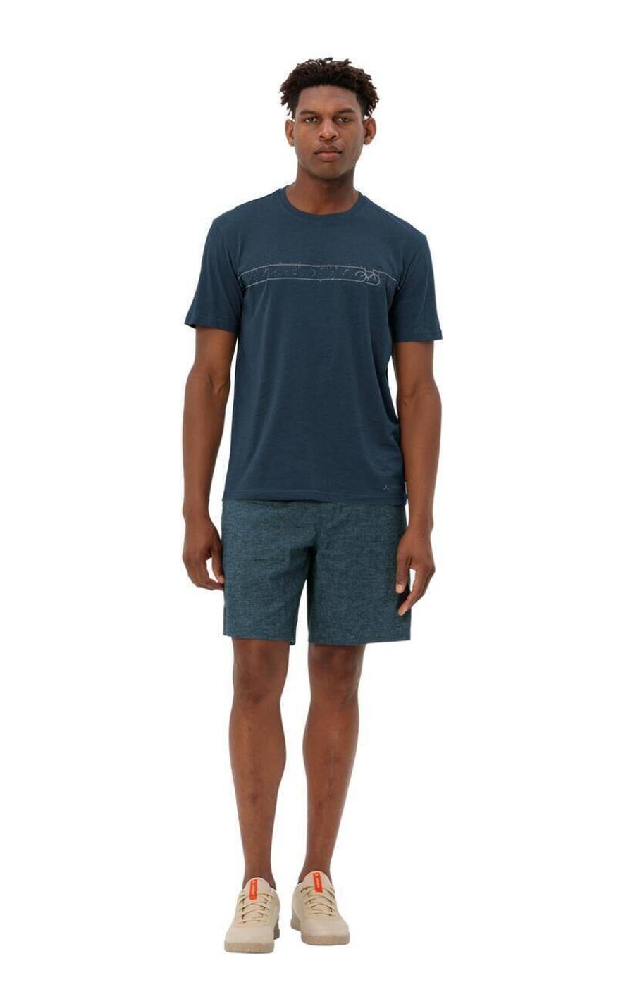 Vaude Cyclist V Bisiklet Yaka Erkek T-shirt 42125 Dark Sea/blue