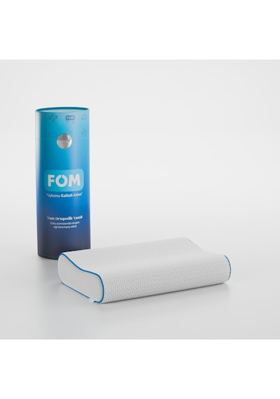 FOM Mini Flex Visco Çocuk Ve Seyahat Uyku Yastık, Ortopedik 50 x 30 x 11/9 Beyaz