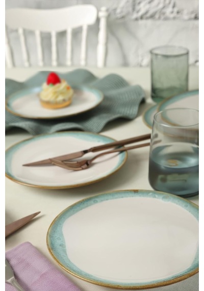 Turkuaz Wave Ege Pasta Tabağı 20 Cm 6 Adet Q81 Çok Renkli